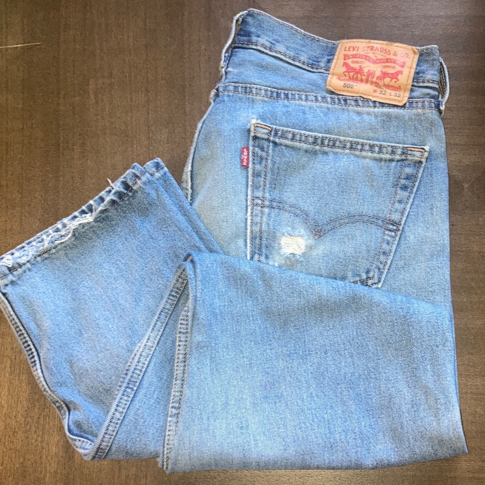 Levi's Men's Light Blue Straight Jeans- zipper